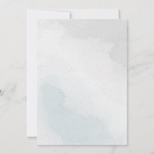 Romantische weiße, grüne Sitzkarte Einladung (Rückseite)