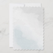 Romantische weiße, grüne Sitzkarte Einladung (Rückseite)