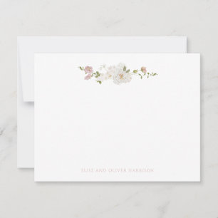 Romantische weiße Hochzeit Dankeskarte