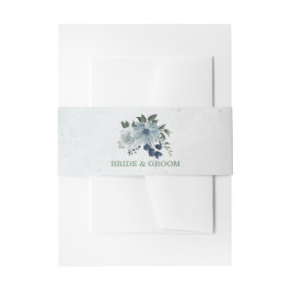 Romantische weiße Marineinfanterie & dustige blaue Einladungsbanderole