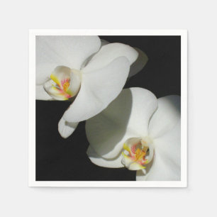 Romantische Weiße Orchideen, tropisches Foto Serviette