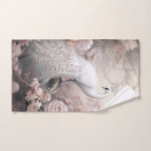 Romantische Weiße Pfaue und Rosa Blume Badhandtuch Set (Handtuch)