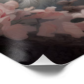 Romantische Weiße Pfaue und Rosa Blume Poster (Ecke)