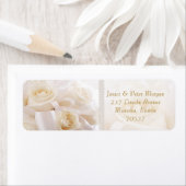 Romantische weiße Rose geben Adressenaufkleber zur (Insitu)