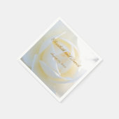 Romantische Weiße Rose Hochzeit Napkins Serviette (Ecke)
