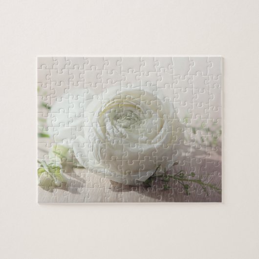 Romantische weiße Rose Puzzle (Horizontal)