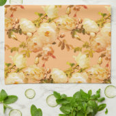 Romantische weiße Rosen auf Orange Geschirrtuch (Gefaltet)