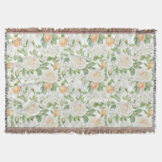 Romantische weiße Rosen Blumen Pfirsiche Decke