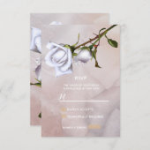 Romantische Weiße Rosen Elegante UAWG RSVP Karte (Vorne/Hinten)
