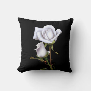 Romantische Weiße Rosen Eleganter Floraler Glam Sc Kissen