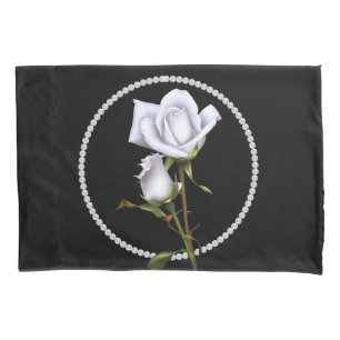 Romantische Weiße Rosen Eleganter Floraler Glam Sc Kissenbezug