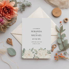 Romantische Weiße Rosen Elegantes WEDDING Save The Date