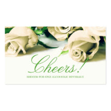 Romantische weiße Rosen Hochzeitsticket