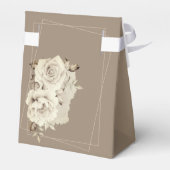 Romantische Weiße Rustikale Rose Hochzeit Geschenkschachtel (Rückseite)
