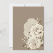 Romantische weiße rustikale Rose Hochzeitsfeiern Einladung (Rückseite)