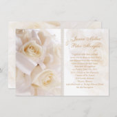 Romantische weiße Sahnerosess, die Einladung (Vorne/Hinten)