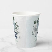 Romantische, weiße, staubige und blühende Pflanzen Pappbecher (Rechts)