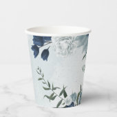 Romantische, weiße, staubige und blühende Pflanzen Pappbecher (Vorderseite)