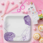 romantische, weiße und lila Hochzeit Pappteller (Party)