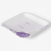 romantische, weiße und lila Hochzeit Pappteller (Gewinkelt)