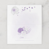 romantische, weiße und lila Hochzeit Platzkarte (Außenseite Aufgefaltet)