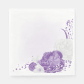 romantische, weiße und lila Hochzeit Serviette (Vorderseite)
