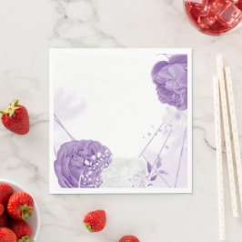 romantische, weiße und lila Hochzeit Serviette