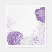 romantische, weiße und lila Hochzeit Serviette (Vorderseite)