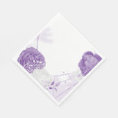 romantische, weiße und lila Hochzeit Serviette (Ecke)