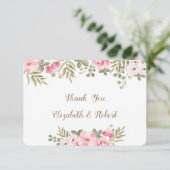 Romantische weiße Wasserfarbenflora Dankeschön Kar Dankeskarte (Stehend Vorderseite)