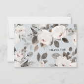 Romantische Weißfarben Rose Danke Karte (Vorderseite)