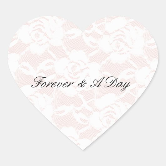 Romantische Weißrosen Blush Pink Hochzeit Herz-Aufkleber (Vorderseite)