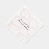 Romantische Weißrosen Blush Pink Hochzeit Serviette (Ecke)