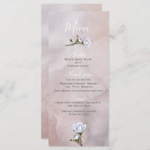 Romantische Weißrosen Elegantes Glam Wedding Menu Menükarte (Vorne/Hinten)