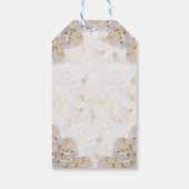 Romantische Weißrosen Geschenketiketten Geschenkanhänger (Rückseite)