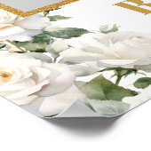 Romantische Weißrosen Goldbrasse Babydusche Foto S Poster (Ecke)