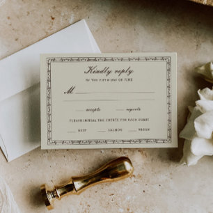 Romantische Western-Ranch-Hochzeit RSVP Karte
