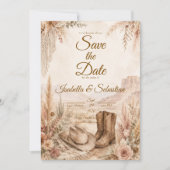 Romantische Western-Wüsten-Hochzeit Save The Date (Vorderseite)