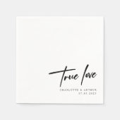 Romantische Whimsical Script True Love: Hochzeitss Serviette (Vorderseite)