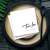 Romantische Whimsical Script True Love: Hochzeitss Serviette