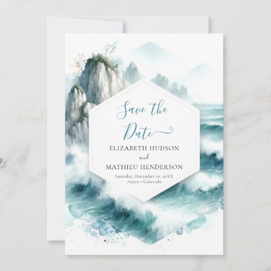 Romantische Whimsikheirat Save The Date (Vorderseite)