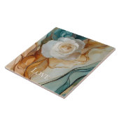 Romantische White Aqua Gold Liebe Fliese (Seite)