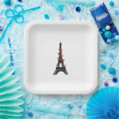 Romantische White Hearts Eiffelturm Hochzeit Pappteller (Party)