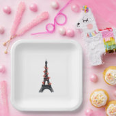 Romantische White Hearts Eiffelturm Hochzeit Pappteller (Party)