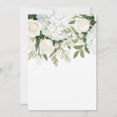 Romantische White Hydrangea Rose Elegante Hochzeit Einladung (Rückseite)