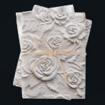 Romantische White Roses Imitats Leather Wedding Geschenkpapier Set<br><div class="desc">Romantische White Roses Imitats Leather Wedding</div>