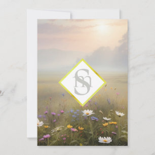 *~ Romantische Wiese AR26 QR + RSVP Florale Hochz Einladung