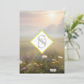 *~ Romantische Wiese AR26 QR + UAWG Floral Wedding Einladung (Stehend Vorderseite)