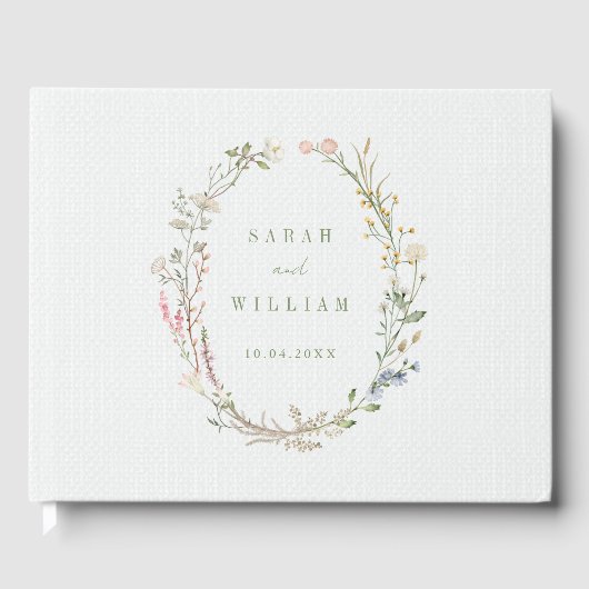 Romantische Wiesen-Blume Hochzeitsbuch Gästebuch (Vorderseite)