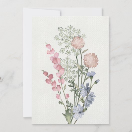 Romantische Wiesen-Blume Hochzeitsfeiern Einladung (Rückseite)